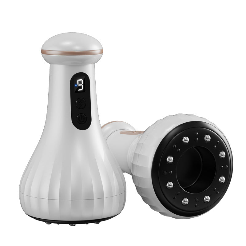 Electric Cupping & Gua Sha Massager | 9 Heat & Suction Levels | Red Light Therapy | USB-C Rechargeable | White