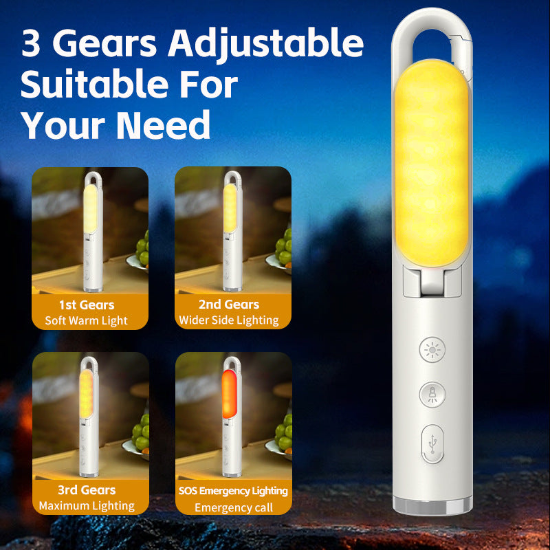 Folding LED Lantern & Flashlight | Multi-Function | USB Rechargeable | 3 Modes + SOS | Grey