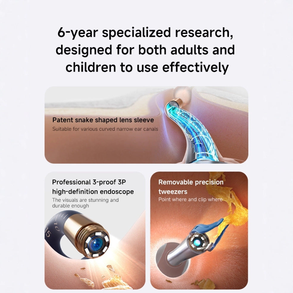 Smart Ear Cleaner | HD Camera | Precision Tweezers | Safe for Kids & Adults | Blue