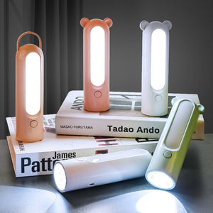 LED Camping Lantern & Flashlight | 2-in-1 | USB Rechargeable | Bear Model | Green