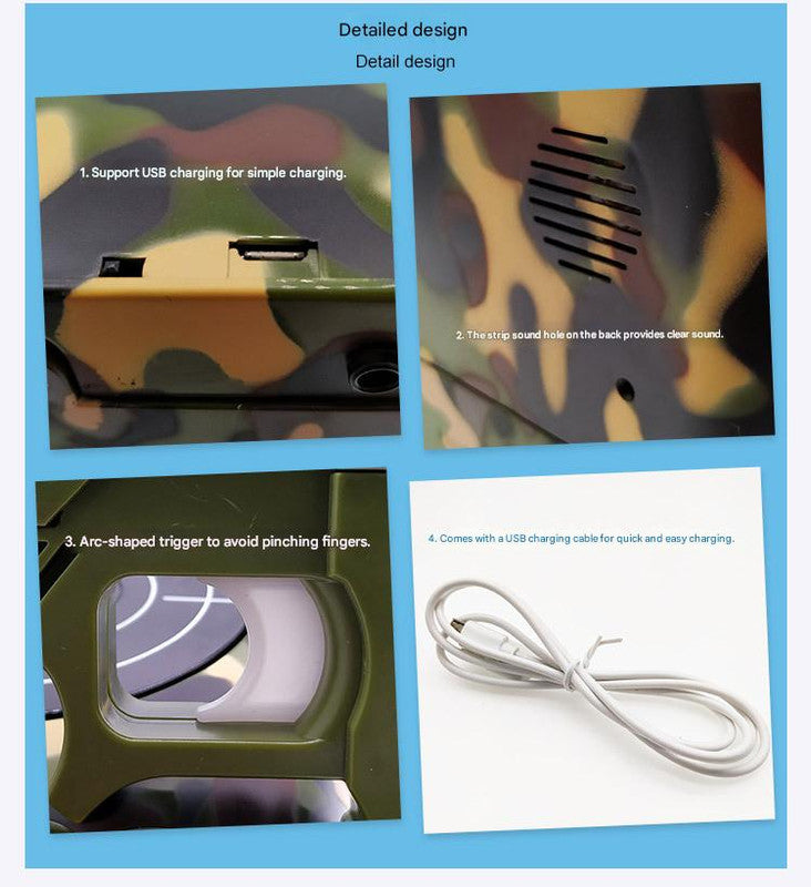 Gun Alarm Clock | Target Shooting | Infrared Gun | Recordable Sounds & Game Modes | White