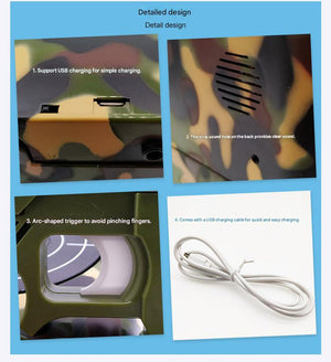 Gun Alarm Clock | Target Shooting | Infrared Gun | Recordable Sounds & Game Modes | White