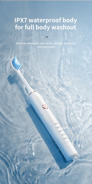 Sonic Electric Toothbrush | Professional | 5 Modes | 40000 VPM | 180-Day Battery | 4 Brush Heads | White