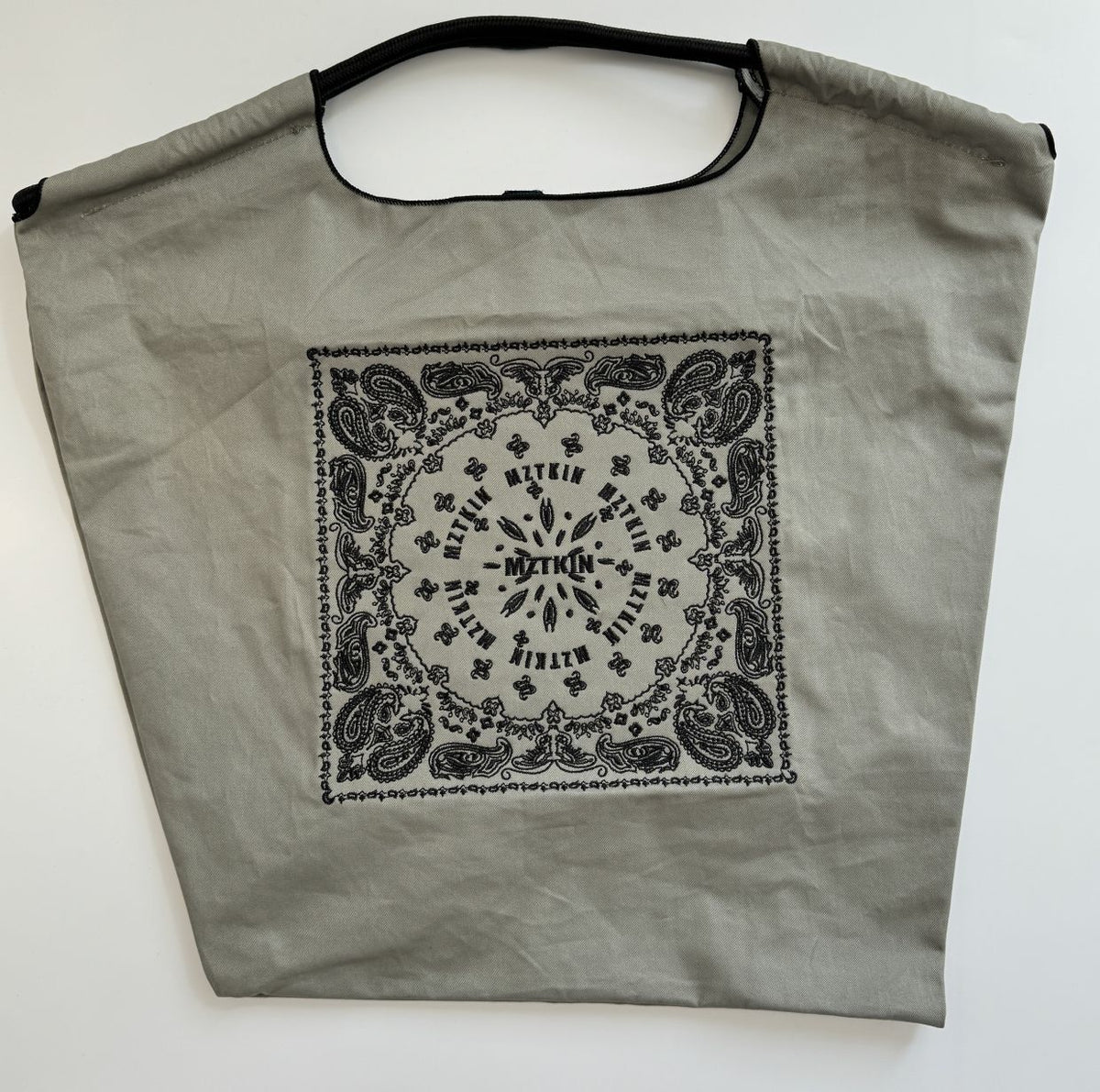Canvas Tote Bag | Printed | Water-Resistant | Large Capacity | Dark Grey Datura Flower