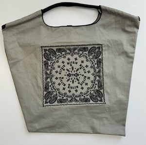 Canvas Tote Bag | Printed | Water-Resistant | Large Capacity | Dark Grey Datura Flower