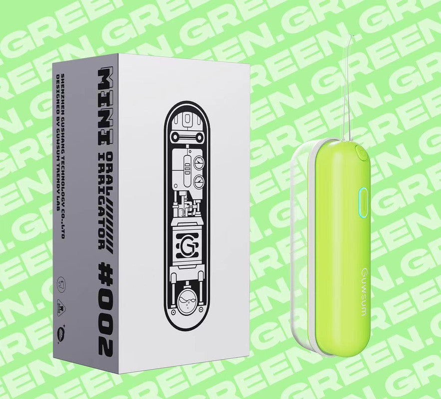 Mini Oral Irrigator | Portable | IPX68 Waterproof | UV Sterilisation | 3 Modes | Magnetic Charging | Green