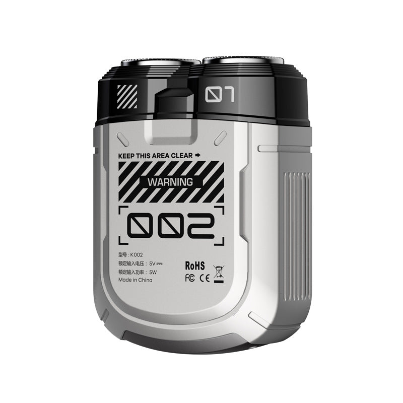 K002 Mini Electric Shaver | 3D Floating Head | IPX7 Waterproof | Type-C Charging | Grey