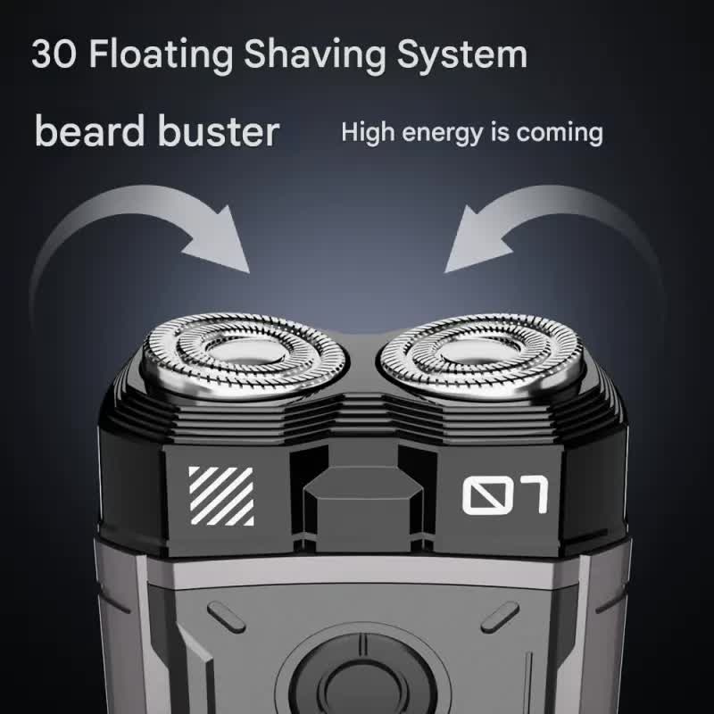 K002 Mini Electric Shaver | 3D Floating Head | IPX7 Waterproof | Type-C Charging | Black