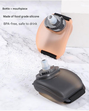 Wearable Sports Wrist Water Bottle 200ml | BPA-Free Silicone Flask with Adjustable Strap | Transparent