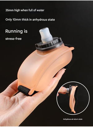 Wearable Sports Wrist Water Bottle 200ml | BPA-Free Silicone Flask with Adjustable Strap | Orange