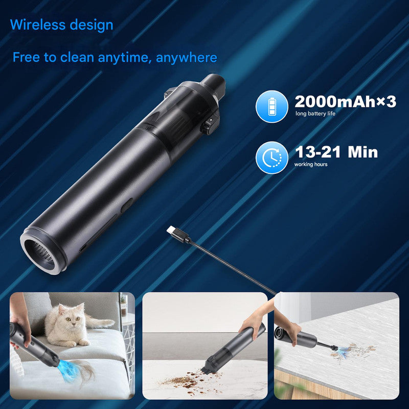 Cordless Handheld Vacuum | 16000Pa Suction | 3x2000mAh Battery | Multi Attachments | Gold