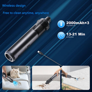 Cordless Handheld Vacuum | 16000Pa Suction | 3x2000mAh Battery | Multi Attachments | Black & Yellow