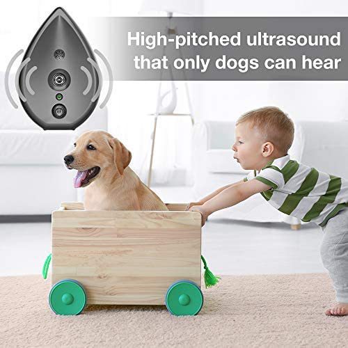 Ultrasonic Dog Bark Deterrent | 50ft Range | Safe Frequency | Indoor Use | Grey
