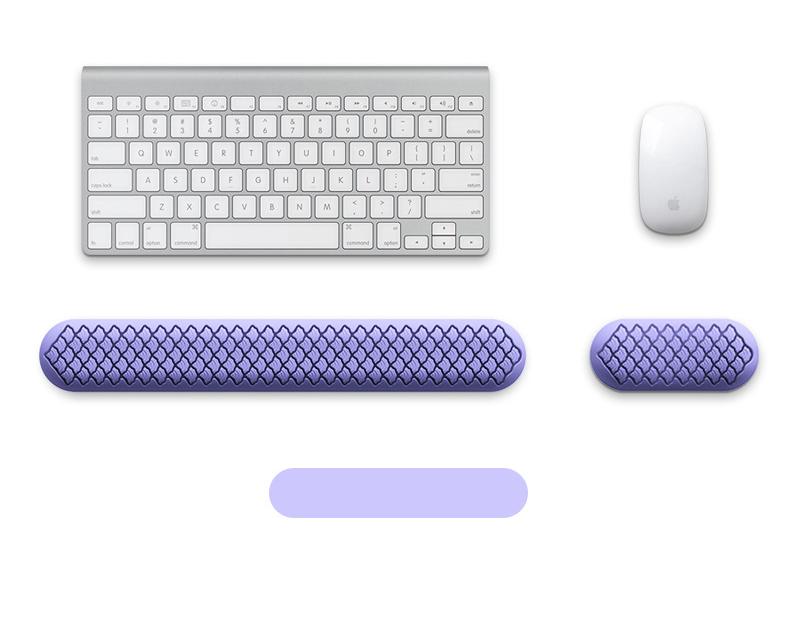 Keyboard & Mouse Wrist Rest Set | Ergonomic | Soft Silicone | Non-Slip Base | Purple
