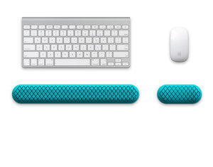 Keyboard & Mouse Wrist Rest Set | Ergonomic | Soft Silicone | Non-Slip Base | Blue