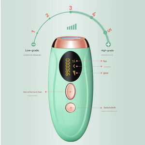 IPL Hair Removal System | 990K Flashes | 5 Levels | Auto/Manual Modes | White