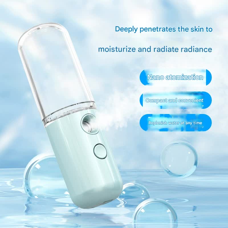 Nano Facial Sprayer | 2-Pack | Blue | 50ml USB Rechargeable | Moisturising & Disinfecting