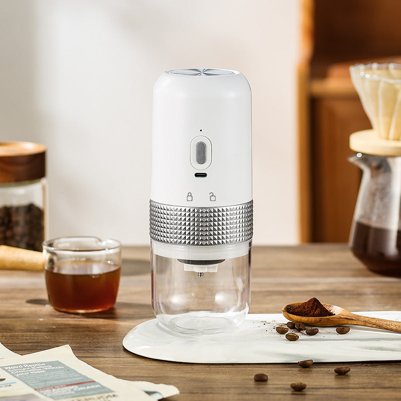 Portable Electric Coffee Grinder | Adjustable Coarseness | USB-C Rechargeable | One-Touch | White