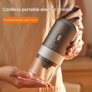 Portable Electric Coffee Grinder | Adjustable Coarseness | USB-C Rechargeable | One-Touch | White