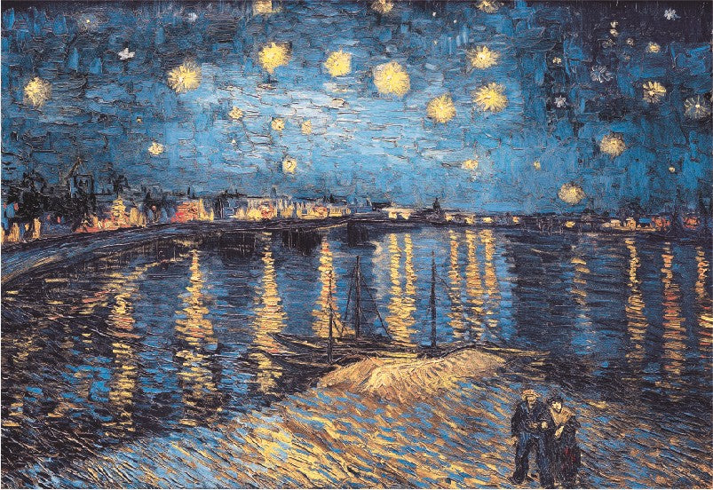 Starry Night on the Rona River | Scenic Puzzle | High-Quality Art Puzzle