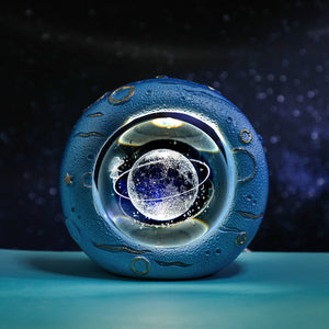 Crystal Ball Lamp | Celestial Ring LED | 3D Engraving | Unique Gift | Walking in the Starry Sky