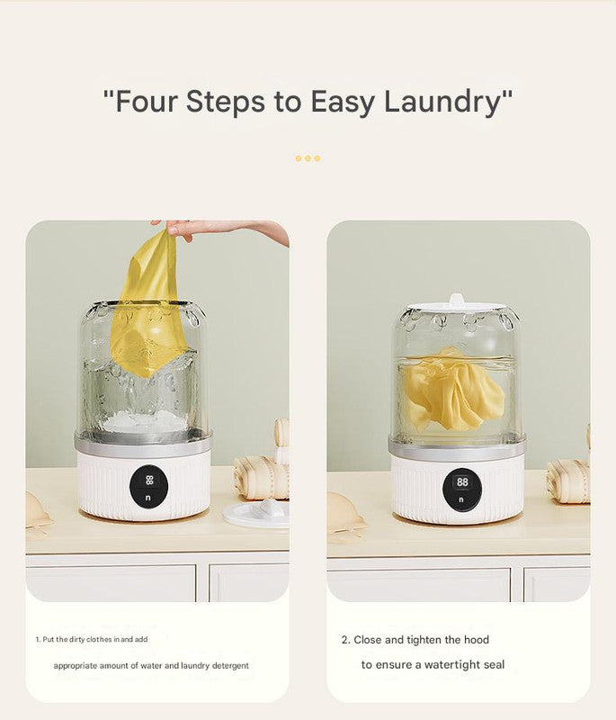 Mini Washing Machine | White | USB Powered | Travel-Sized | Automatic Cleaning