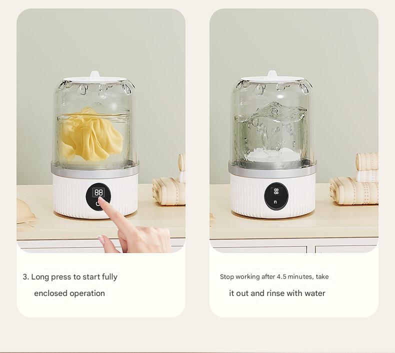 Mini Washing Machine | White | USB Powered | Travel-Sized | Automatic Cleaning