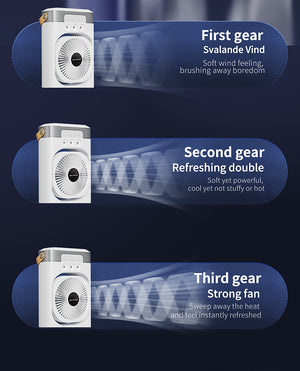 3-in-1 Air Cooler Fan | White | Desktop Humidifier | LED Light | Nano Mist