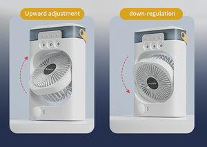 3-in-1 Air Cooler Fan | White | Desktop Humidifier | LED Light | Nano Mist
