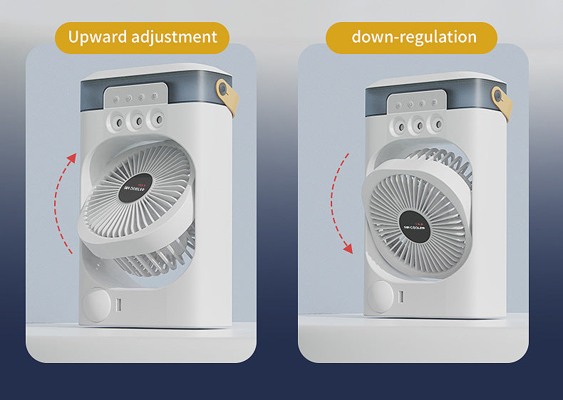 3-in-1 Portable Air Cooler | Black | Desktop Fan, Humidifier & LED Light