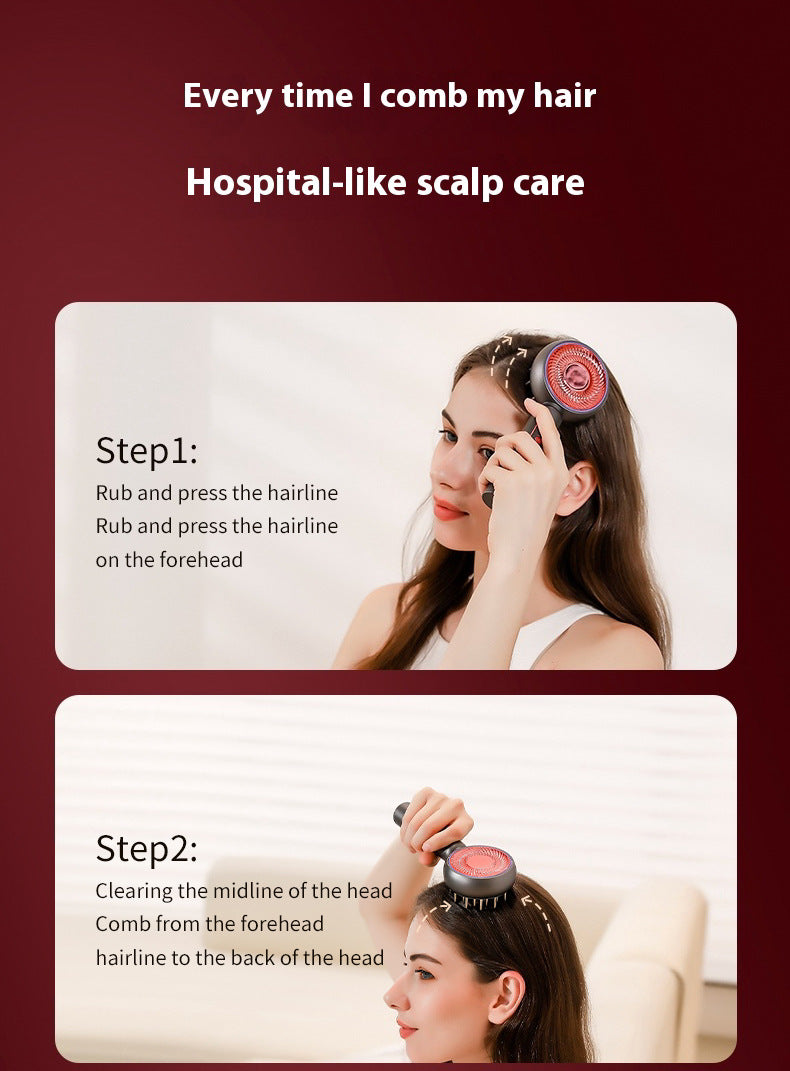 Scalp Therapy Comb | Advanced EMS | Red/Blue Light | Serum Applicator | Blue