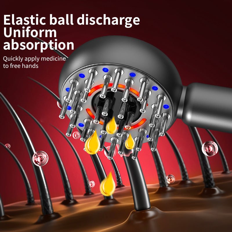 Scalp Therapy Comb | Advanced EMS | Red/Blue Light | Serum Applicator | Grey