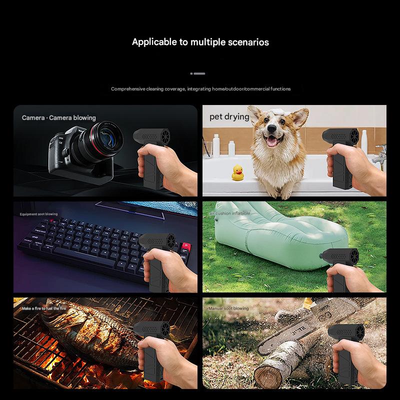 Jet Fan Air Duster | White | 200W | Handheld Blower & Cleaner | Portable