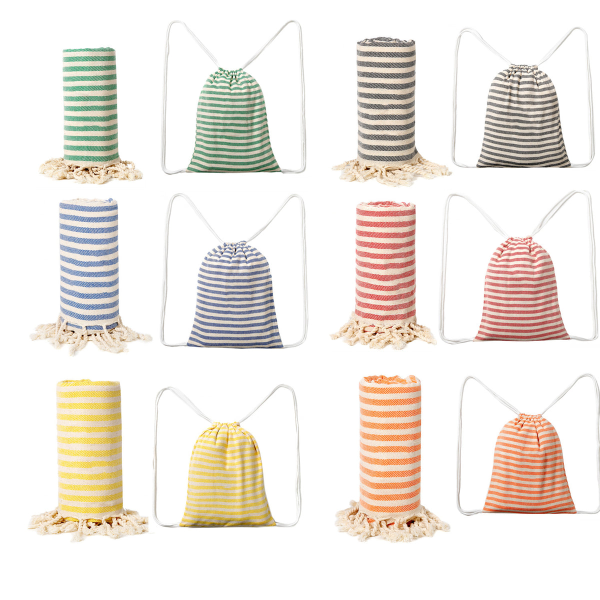 Drawstring Tote Bag | Nylon | Chic Lightweight | Multi-Pocket Casual | Green