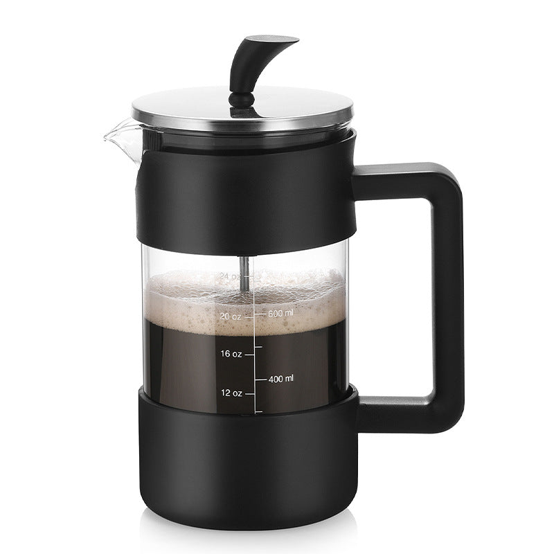 French Press Coffee Maker | 1000ml | Black | Borosilicate Glass & Stainless Steel Filter