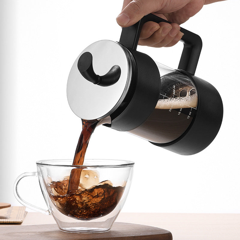 French Press Coffee Maker | 1000ml | Black | Borosilicate Glass & Stainless Steel Filter