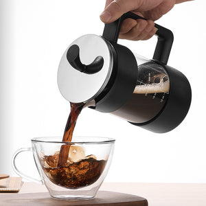 French Press Coffee Maker | 1000ml | Black | Borosilicate Glass & Stainless Steel Filter