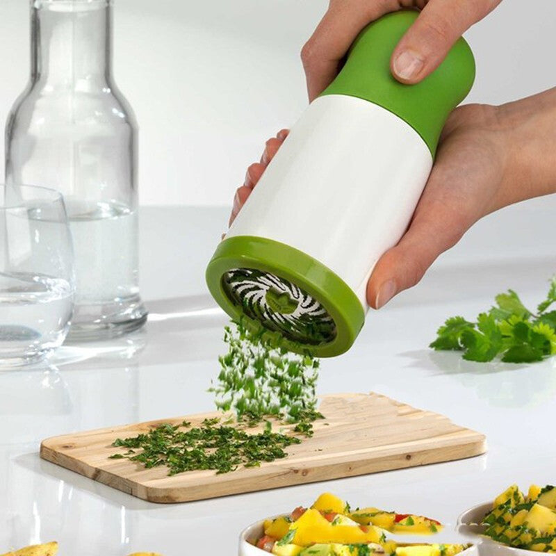 Herb Grinder & Spice Mill | 2PCS | Manual Rotary | Stainless Steel Blades | Green & White