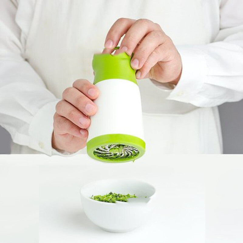 Herb Grinder & Spice Mill | 2PCS | Manual Rotary | Stainless Steel Blades | Green & White