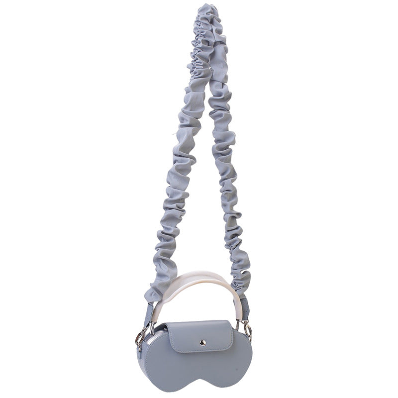 PU Leather AirPods Max Storage Bag | Pink | Ruched Strap + Handle | Crossbody Case