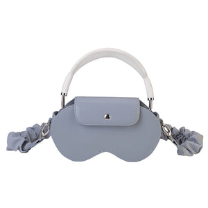 PU Leather AirPods Max Storage Bag | Blue | Ruched Strap + Handle | Crossbody Case