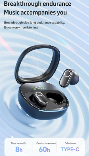 Feather-Light TWS Earbuds | Black | Bluetooth 5.4 | LED Case | 60H+ Playtime | Hi-Fi Sound | Touch Control