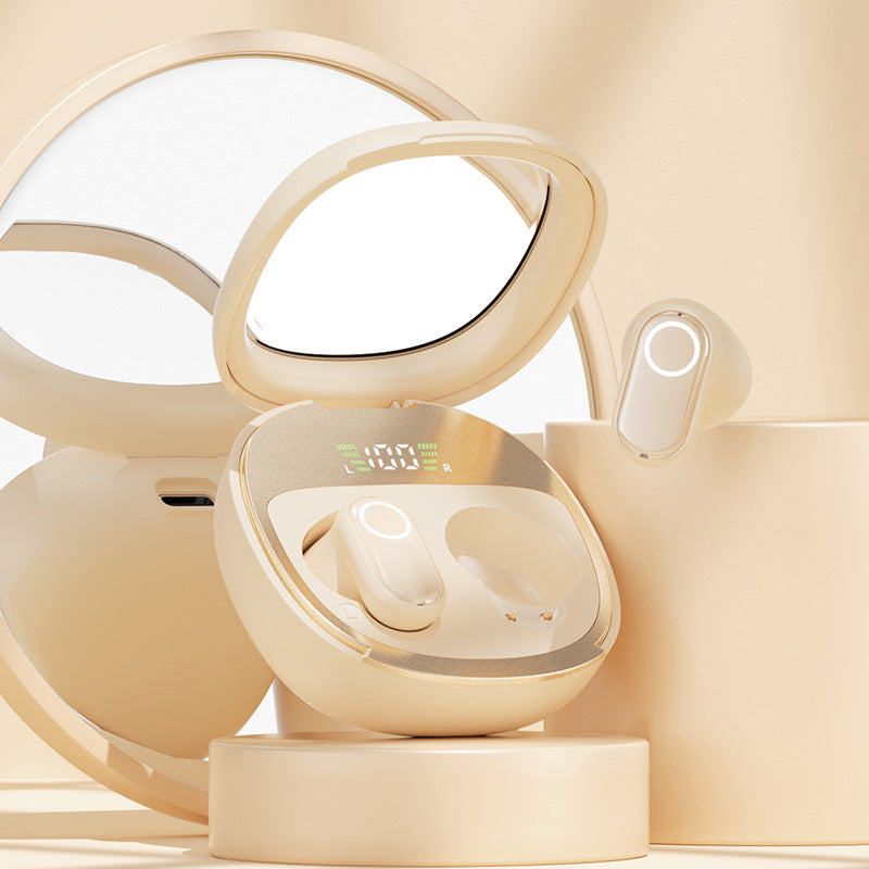 Feather-Light TWS Earbuds | Beige | Bluetooth 5.4 | LED Case | 60H+ Playtime | Hi-Fi Sound | Touch Control