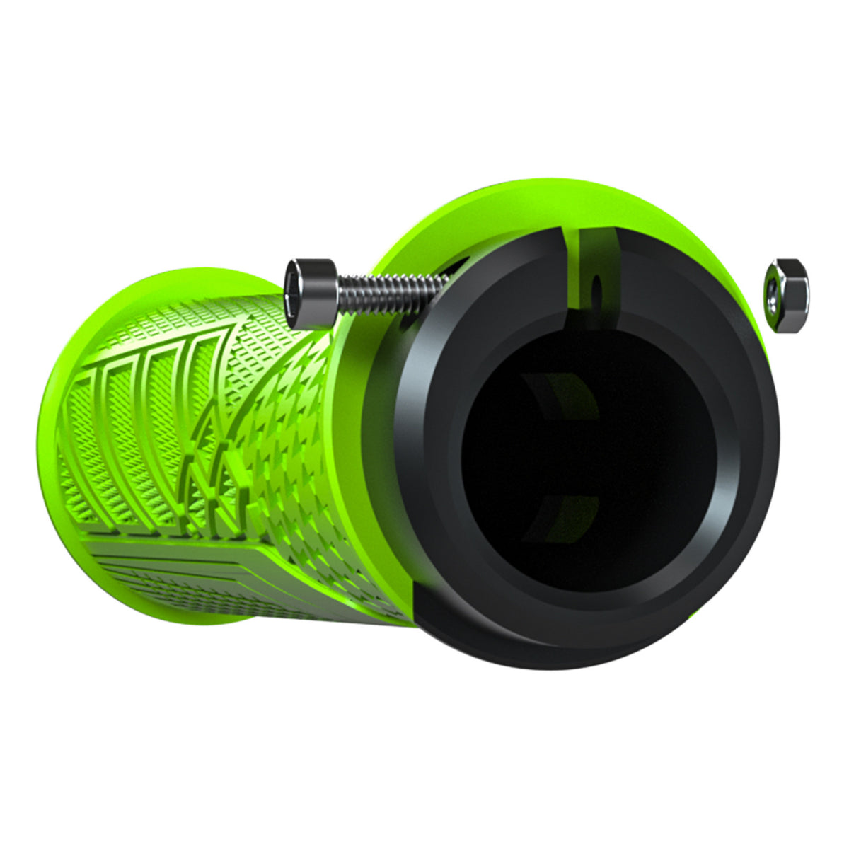 Ergonomic Bike Grips | Black | Lock-On | Anti-Slip Rubber | Alloy Ends | MTB & Commuter