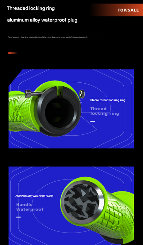 Ergonomic Bike Grips | Black | Lock-On | Anti-Slip Rubber | Alloy Ends | MTB & Commuter