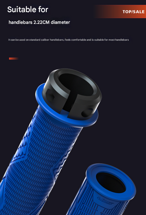 Ergonomic Bike Grips | Black | Lock-On | Anti-Slip Rubber | Alloy Ends | MTB & Commuter