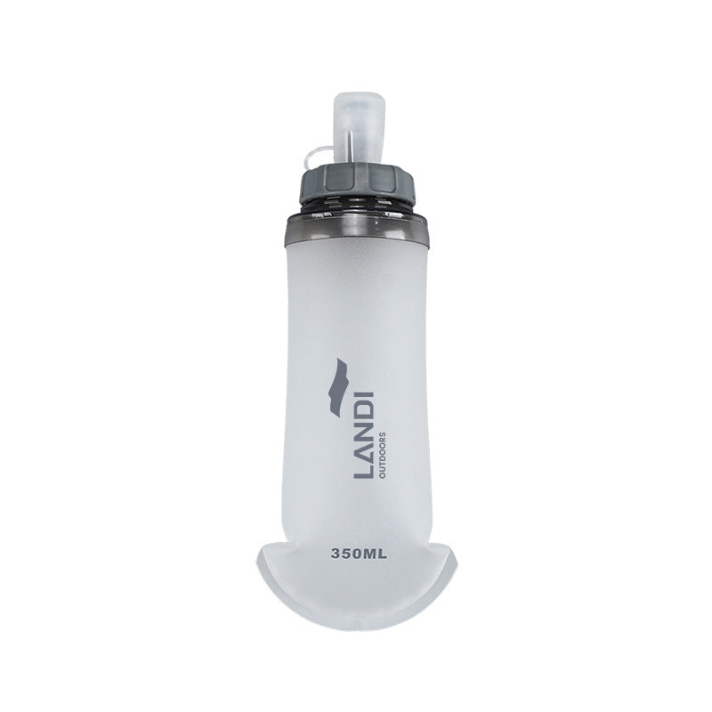 Soft Running Flask 350ml | Ultra-Lightweight Collapsible TPU Water Bottle | BPA-Free | Grey & White