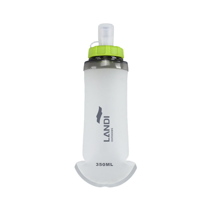 Soft Running Flask 350ml | Ultra-Lightweight Collapsible TPU Water Bottle | BPA-Free | Green & White