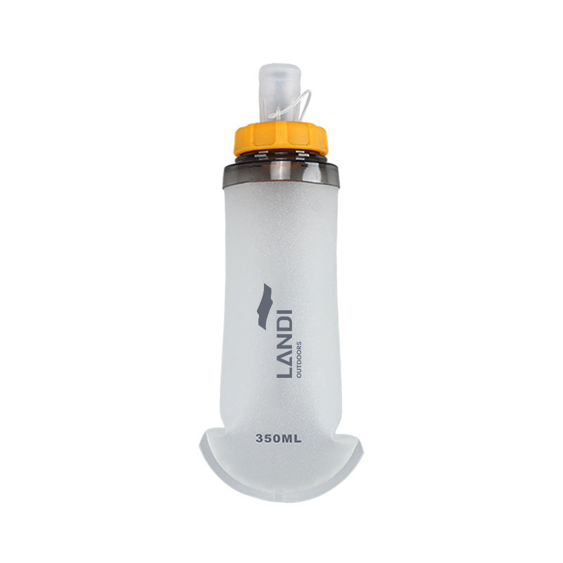 Soft Running Flask 350ml | Ultra-Lightweight Collapsible TPU Water Bottle | BPA-Free | Orange & White