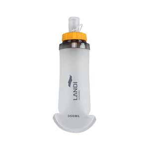 Soft Running Flask 350ml | Ultra-Lightweight Collapsible TPU Water Bottle | BPA-Free | Orange & White